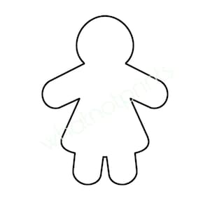May include: A black outline of a person-shaped figure, featuring a rounded head, outstretched arms, and a skirt-like lower section. The figure is set against a white backdrop, offering a clean and minimalist aesthetic.