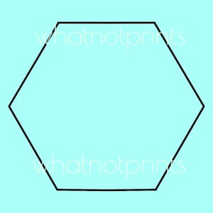 Hexagon Shape Template: Commercial Stencil Outline (PNG Digital ...