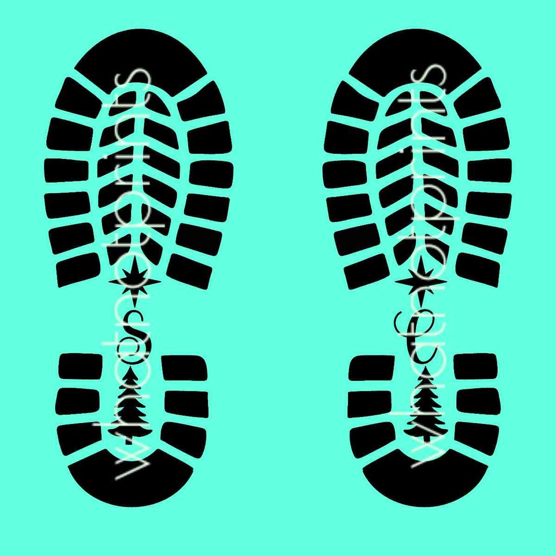 Boot Print Footsteps Santa Claus Foot Steps, Footprints, Boot Prints Perfect for Making ...
