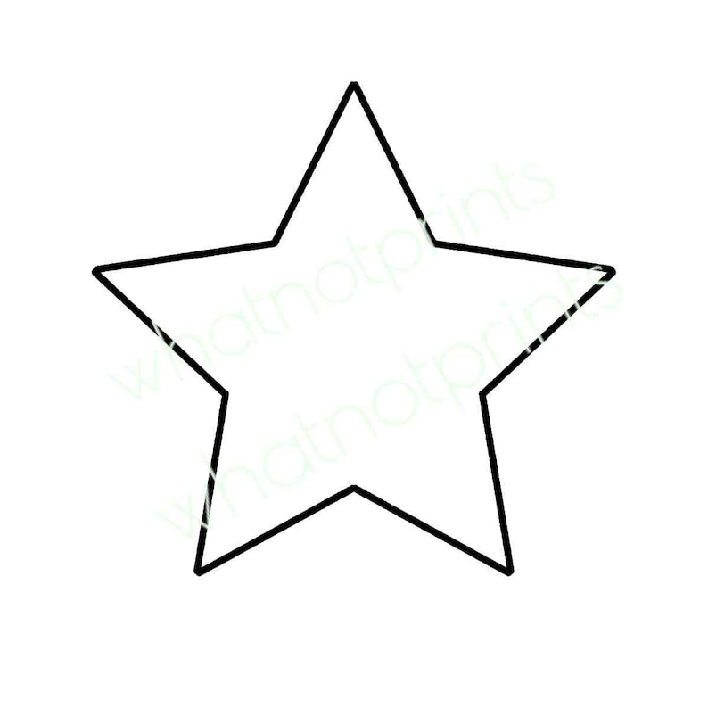 Commercial Printable Star Outline, Stencil, Template 5 Point Star ...