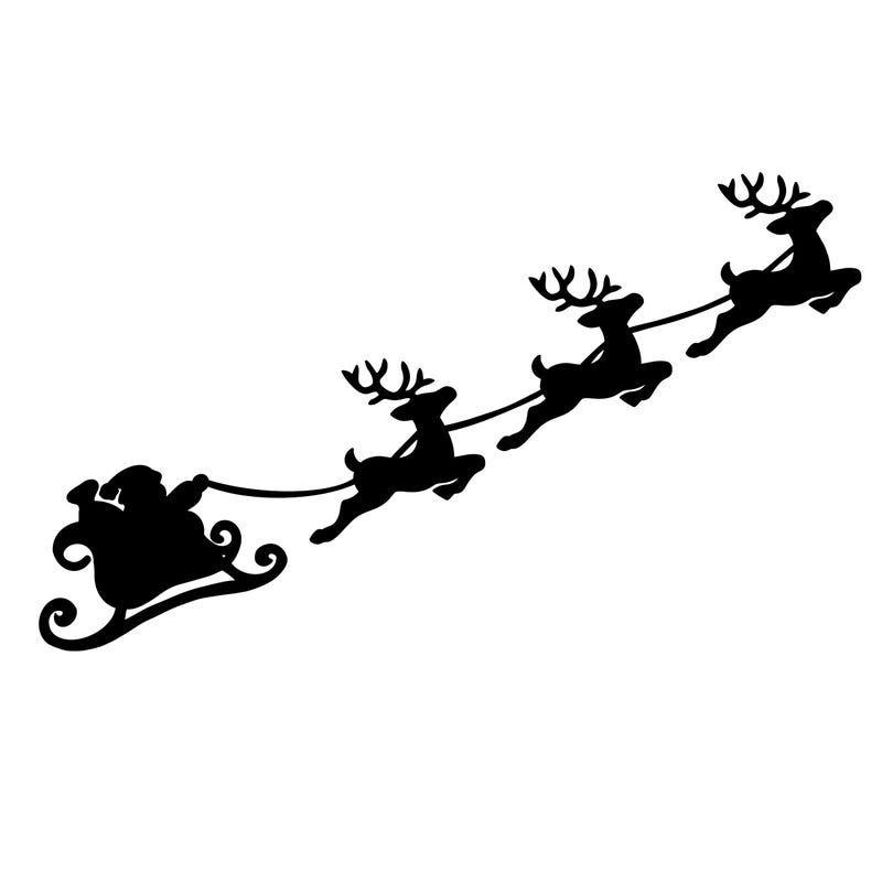 Sort B Silhouette Santa Sleigh - Etsy UK