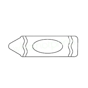 Puede incluir: Un dibujo lineal en blanco y negro de un crayón. El crayón tiene una punta afilada en un extremo y un extremo redondeado. El cuerpo del crayón tiene una forma ovalada en el medio y líneas onduladas en cada extremo.
