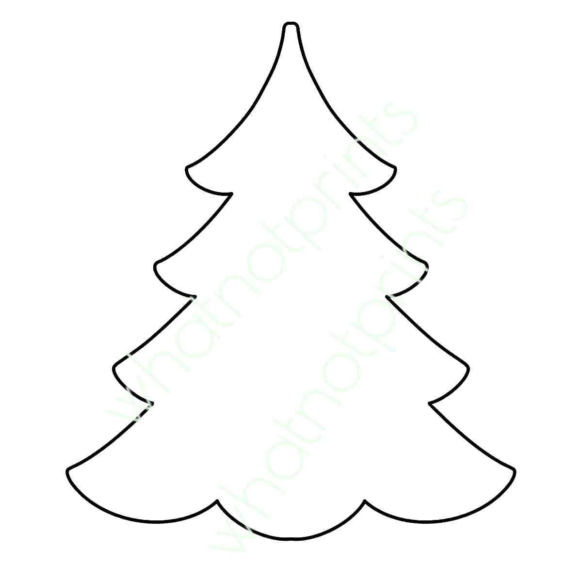 Commercial Christmas Tree Clipart Outline Stencil or Template High