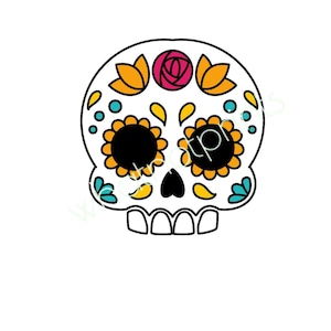 Zucker Schädel einfach Cinco De Mayo Dia De Los Muertos Tag Der Toten Clipart PNG Transparent Hintergrund Sofortiger digitaler Download