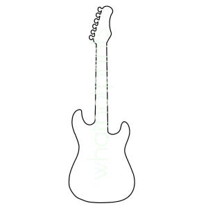 Commerciële elektrische gitaar overzicht PNG transparante achtergrond stencil, sjabloon, patroon, vorm, silhouet, clipart digitale download