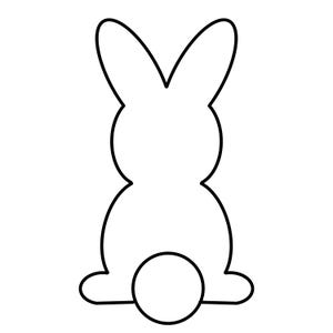 Commercial Bunny Rabbit contour PNG fond transparent Téléchargement numérique instantané haute résolution