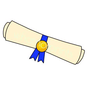 Kommerzielle Rolled Diplom mit einem goldenen Siegel und blaue Band PNG transparente Hintergrund Graduierung Clipart Sofortiger digitaler Download