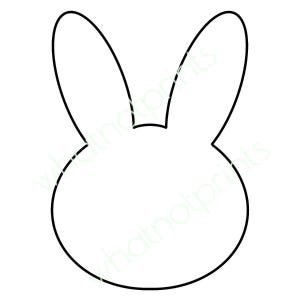 May include: A black outline illustration of a rabbit's head, showing the ears and face. The design is minimalist and suitable for crafts or decorations. The image is a clean, graphic representation of a rabbit, perfect for Easter.