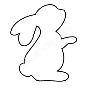 Könnte beinhalten: Eine einfache Linienzeichnung eines Kaninchens ohne Details oder Schattierung.