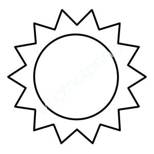 Sun Outline Clipart PNG