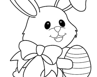 Easter Bunny Coloring Page Png And Jpeg
