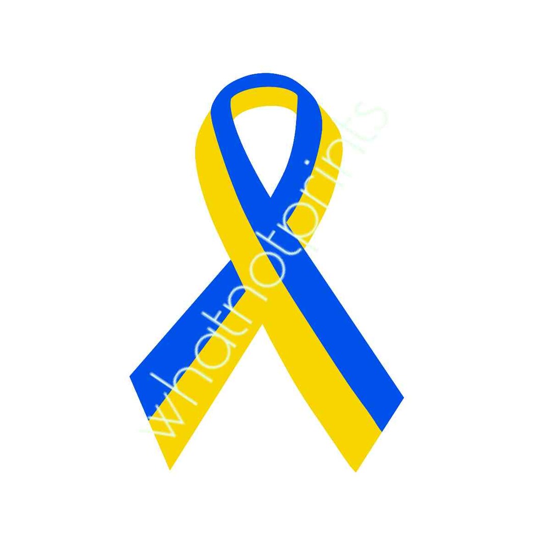 Ukraine Ribbon Support Commercial Ukraine Support Ribbon Blue & Yellow Awareness Ribbon ...