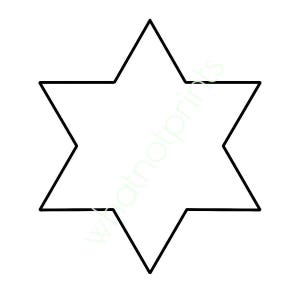 Commercial Six Pointed Star Outline, Shape, Stencil, Template, Pattern, PNG Transparent Background Instant Digital Download
