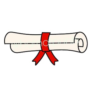 Kommerzielle Rolled Up Diplom mit Band PNG Transparenten Hintergrund Hohe Auflösung Sofortiger digitaler Download