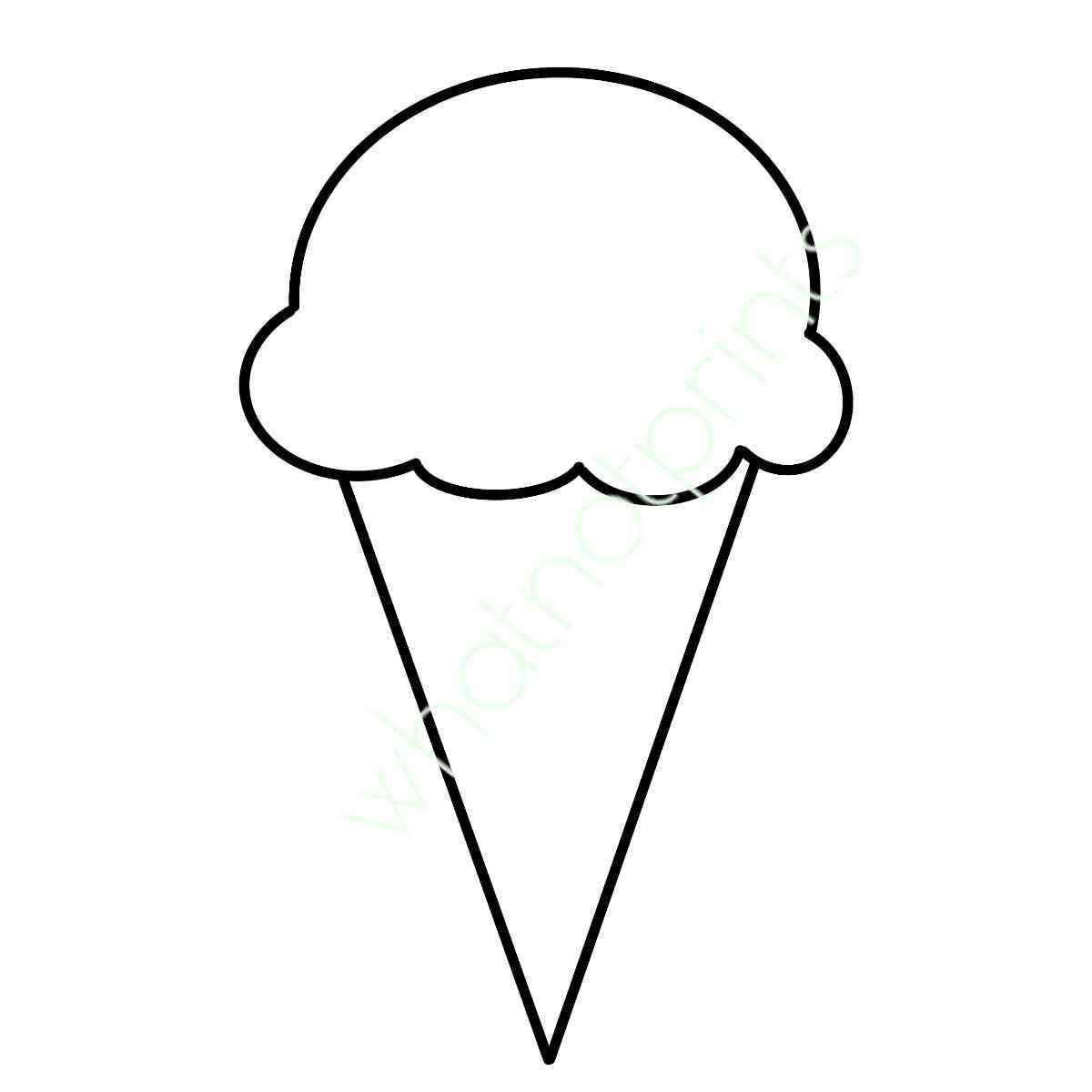 Ice Cream Cone Clipart: Stencil Template, Transparent PNG (Digital Download)