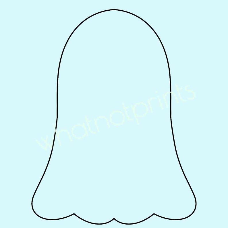 Ghost Outline Clipart: Transparent PNG & JPEG Stencil Template (digital ...