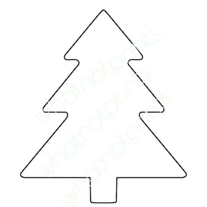Weihnachtsbaum kommerzielle Weihnachten Vorlage oder Malseite mit hoher Auflösung PNG transparenten Hintergrund Sofort Download