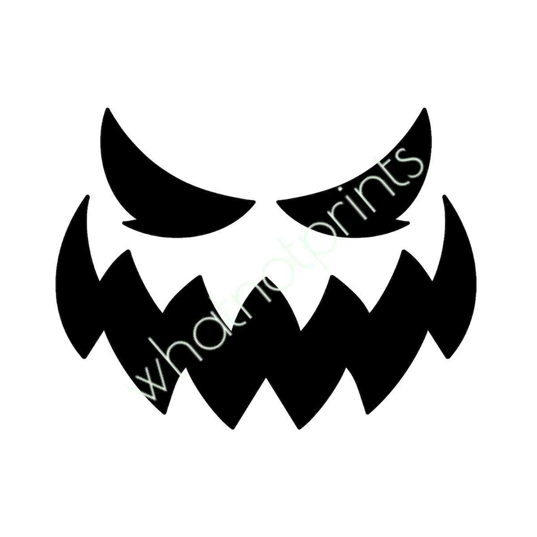 Scary Jack-o'-lantern Face Template PNG - Etsy