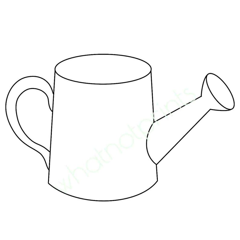 Commercial Watering Can Template, Stencil, Outline, Pattern PNG & SVG