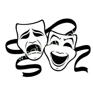 Maschere da commedia e tragedia commerciale Clipart PNG sfondo trasparente Download digitale istantaneo
