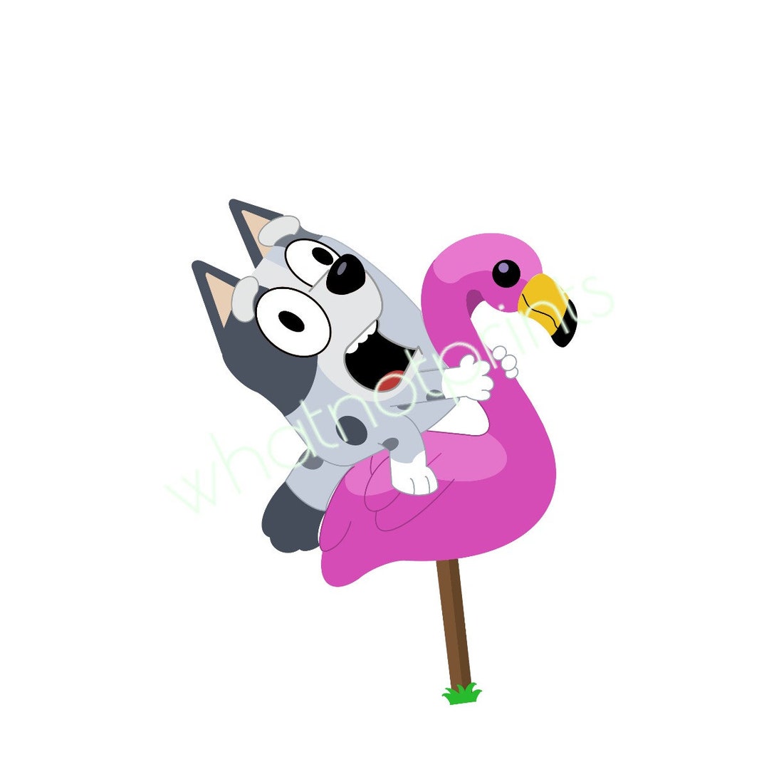 Muffin Heeler Flamingo Queen Bluey Transparent Background Png Etsy