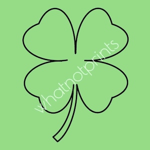 Four Leaf Clover Outline Stencil Pattern Shape Commercial Use Png