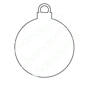 Könnte beinhalten: Eine schwarz-weiße Umrisszeichnung einer Weihnachtskugel. Der Schmuck ist rund mit einer kleinen Schlaufe oben zum Aufhängen. Das Design ist einfach und minimalistisch, geeignet für verschiedene Bastelprojekte.