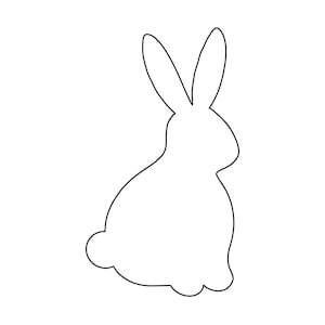 Kaninchen sitzend Umriss, Vorlage, Schablone, Muster oder Form Ostern oder Frühling Clipart PNG transparenten Hintergrund, Sofortiger digitaler Download