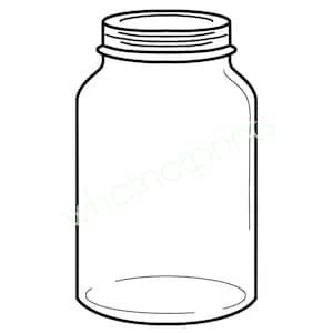 Commerciële lege Mason Jar PNG en SVG transparante achtergrond Instant digitale download clipart
