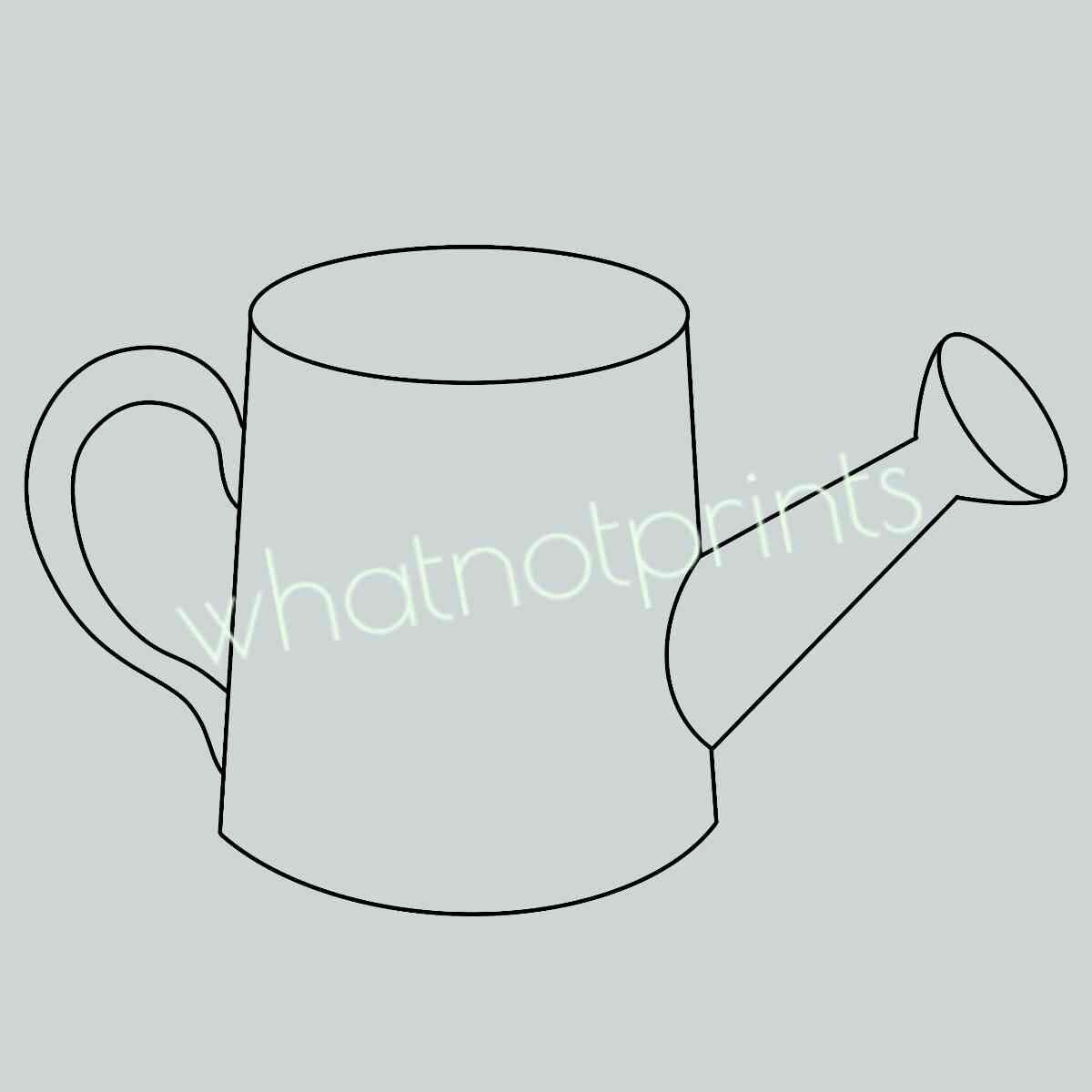 Commercial Watering Can Template, Stencil, Outline, Pattern PNG & SVG