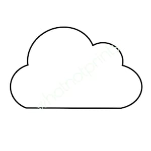 Commercial Cloud Clipart PNG Transparent Background Stencil, Template, Pattern, Outline, Shape, Silhouette Instant Digital Download