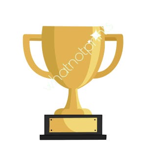 Commercial Golden Trophy With Plaque PNG Transparent Background Instant Digital Download