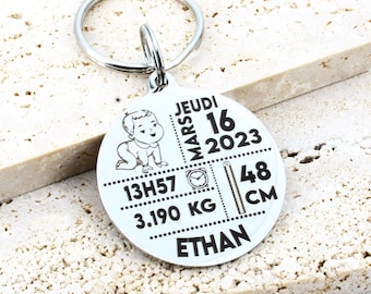 porte clé personnalisé naissance bébé, annonce grossesse, idée cadeau pour maman,  cadeau fête des grand mères