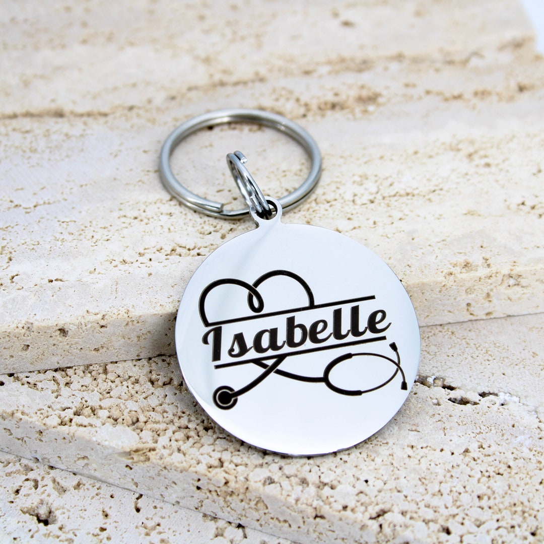 Personalized Nurse Keychain, Stethoscope Keychain, Caregiver Gift Idea ...