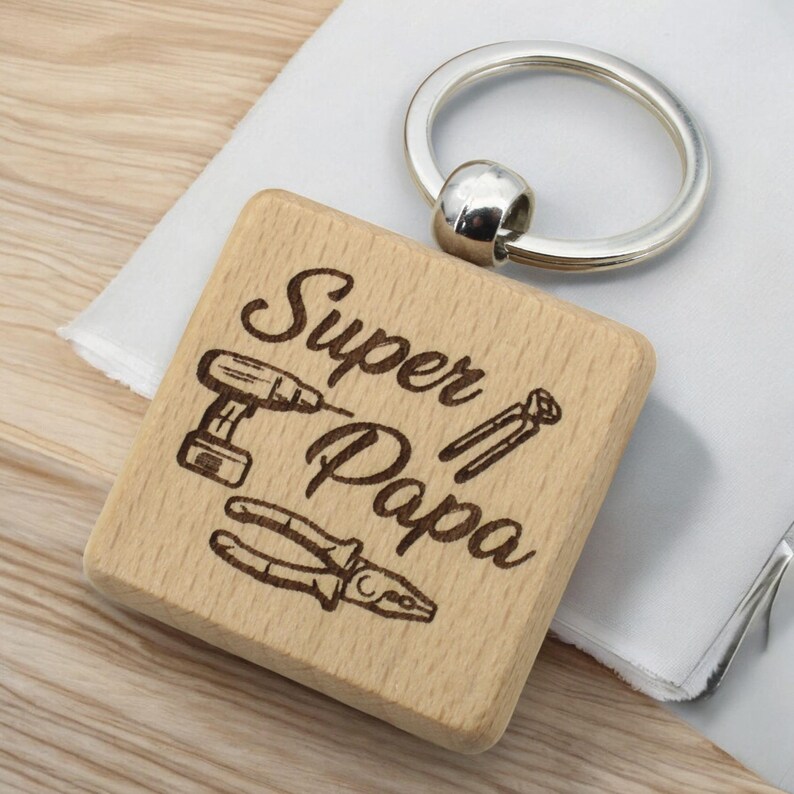 Key Rings Nanny Personalized Engraved Square Wooden Key Ring | Nanny Gift, Mother's Day ...