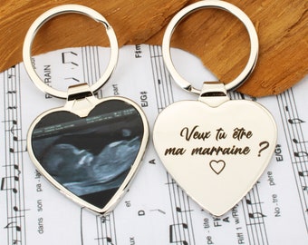 Personalized ultrasound photo key ring, pregnancy announcement, baby birth, personalized photo gift idea