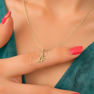 Collier pendentif initiale,  lettre en acier inoxydable, collier prénom alphabet, cadeau d’anniversaire, bijoux femme, bijoux maman