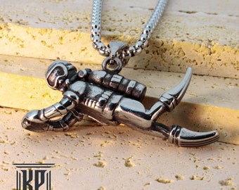 Personalized Diver Pendant Necklace - Unique Father's Day Gift, Diving Jewelry, Birthday Gift Idea