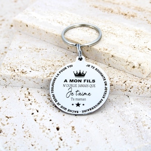 Porte Clé Personnalisé Anniversaire, idée cadeau personnalisé papa, maman, fils, fille, citation message d'amour je t'aime