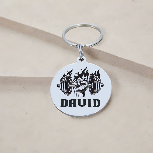 Bodybuilding fitness key ring | key ring for body builder sportsman | dad birthday gift | Father's Day gift idea