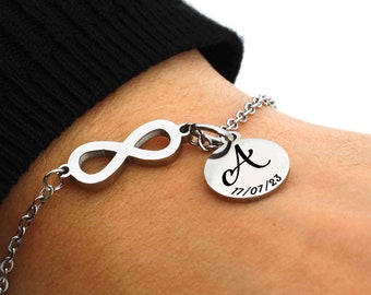 Personalized Infinity Bracelet | Valentine's Day gift idea | Women's Jewelry | Mom bracelet | mother's day gift