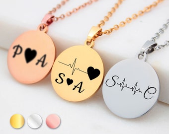 Personalized Heart Necklace - Perfect Gift for Couples, Engagement, Mom, Birth, Valentine's Day