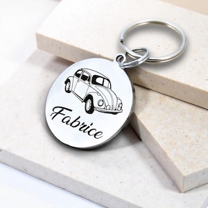Porte Clé cox VW personnalisé , Idée Cadeau gravure Volkswagen coccinelle | porte clé BEETLE