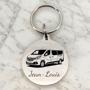 Porte Clé Renault Traffic Personnalisé –porte clé Utilitaire Gravé – Idée Cadeau Chauffeur Papa Parrain