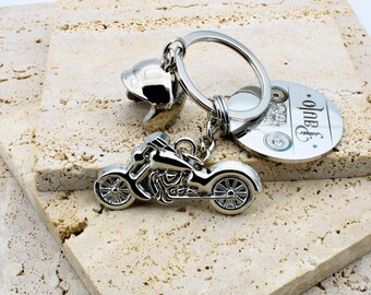 VOSSOT 3 Pièces Porte Clef Moto Personnalisé, Brodé Et Résistant