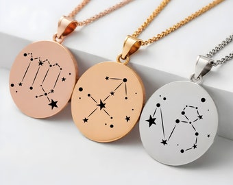 Constellation necklace, astrology medal | personalized engraving | mom gift | Mother's Day gift