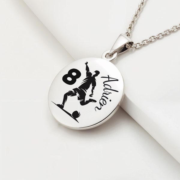 Collier personnalisé football, pendentif ballon de foot