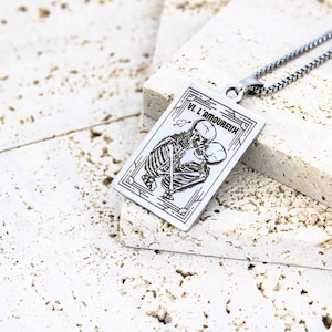 Collier Personnalisé Carte de Tarot Divinatoire - Bijou Cartomancie, Tarot de Marseille