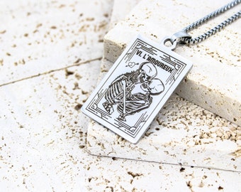 Personalized Divinatory Tarot Card Necklace - Cartomancy Jewelry, Tarot de Marseille