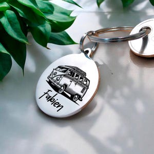 Porte Clé VW van combi gravure personnalisée , Idée Cadeau gravure Volkswagen van combi | porte clé  Camper Bulli